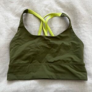 Lululemon Energy Longline Bra in green size 6.